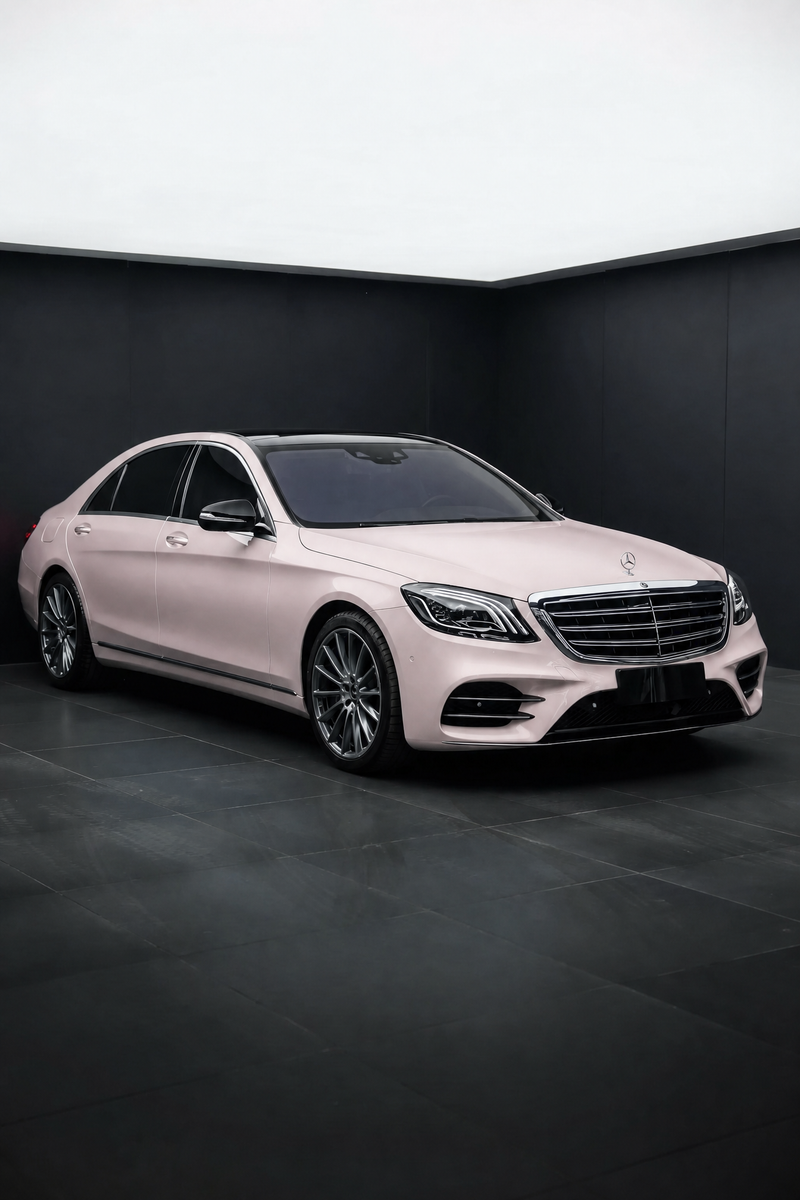 Satin Liquid Metallic Seashell Pink