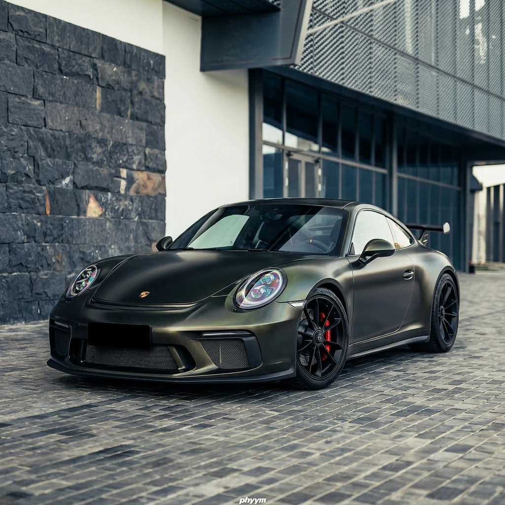 Matte Black Iridescent Green